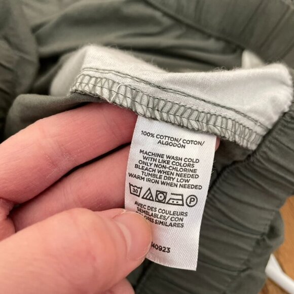 ANN TAYLOR LOFT Olive Green High Rise Drawstring Cotton Pull On Paperbag Shorts - Picture 8 of 15